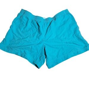 Columbia Sportswear Women's Teal Nylon Athletic Shorts XL Elastic Waist Pockets‎
